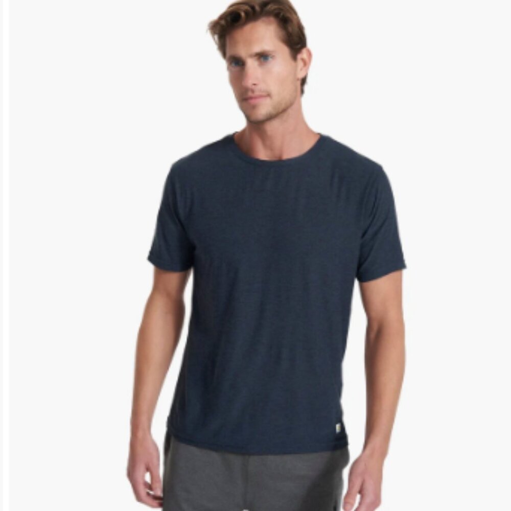 Vuori Strato Tech Tee Shirt Heathered Navy